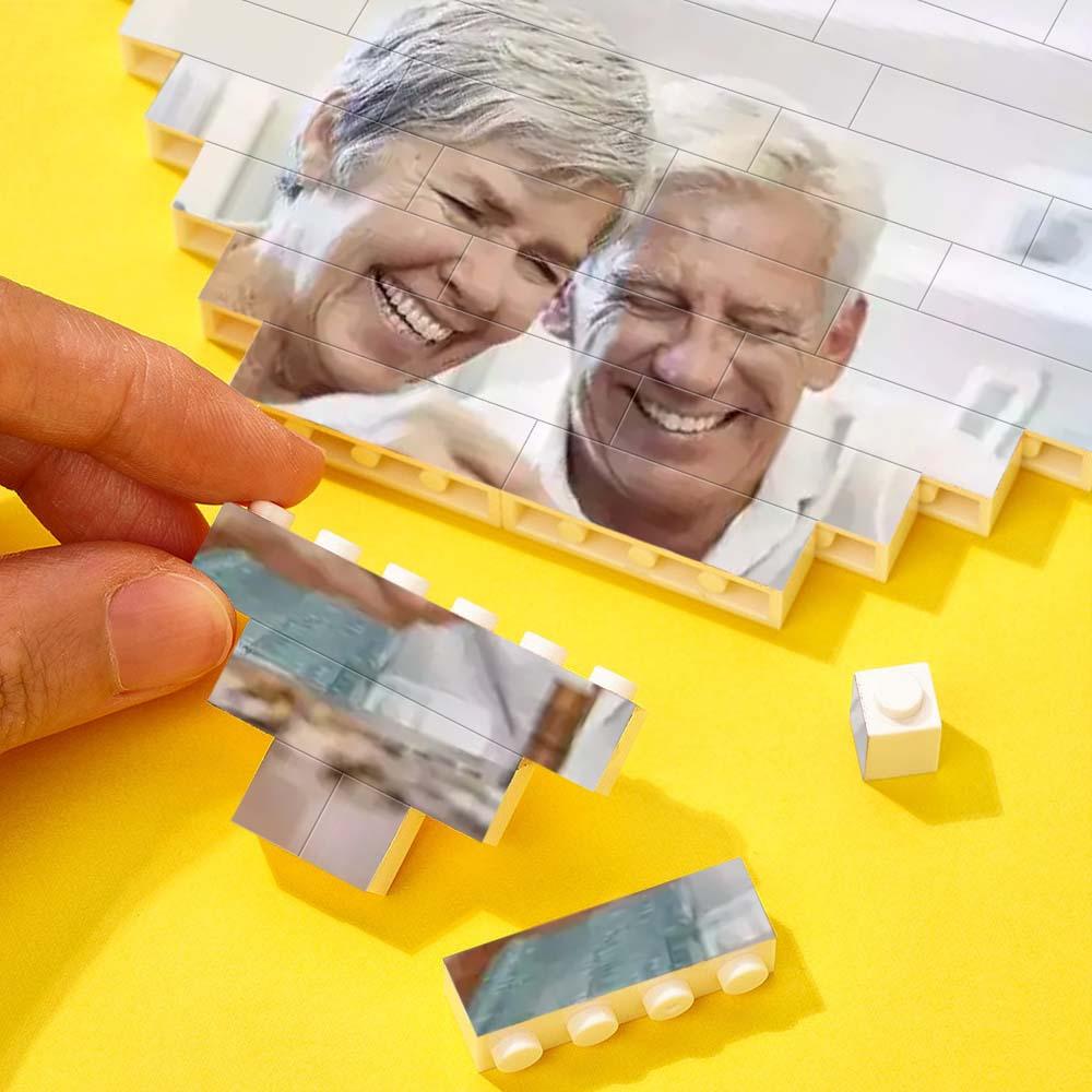 custom building brick puzzle heart shaped photo block for diy fun, ideal gift for kids and adults, 2 sizes available, eco-friendly and waterproof