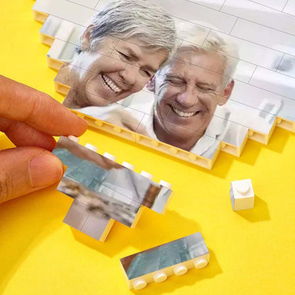 Custom Building Brick Puzzle Heart Shaped Photo Block for DIY Fun, Ideal Gift for Kids and Adults, 2 Sizes Available, Eco-Friendly and Waterproof