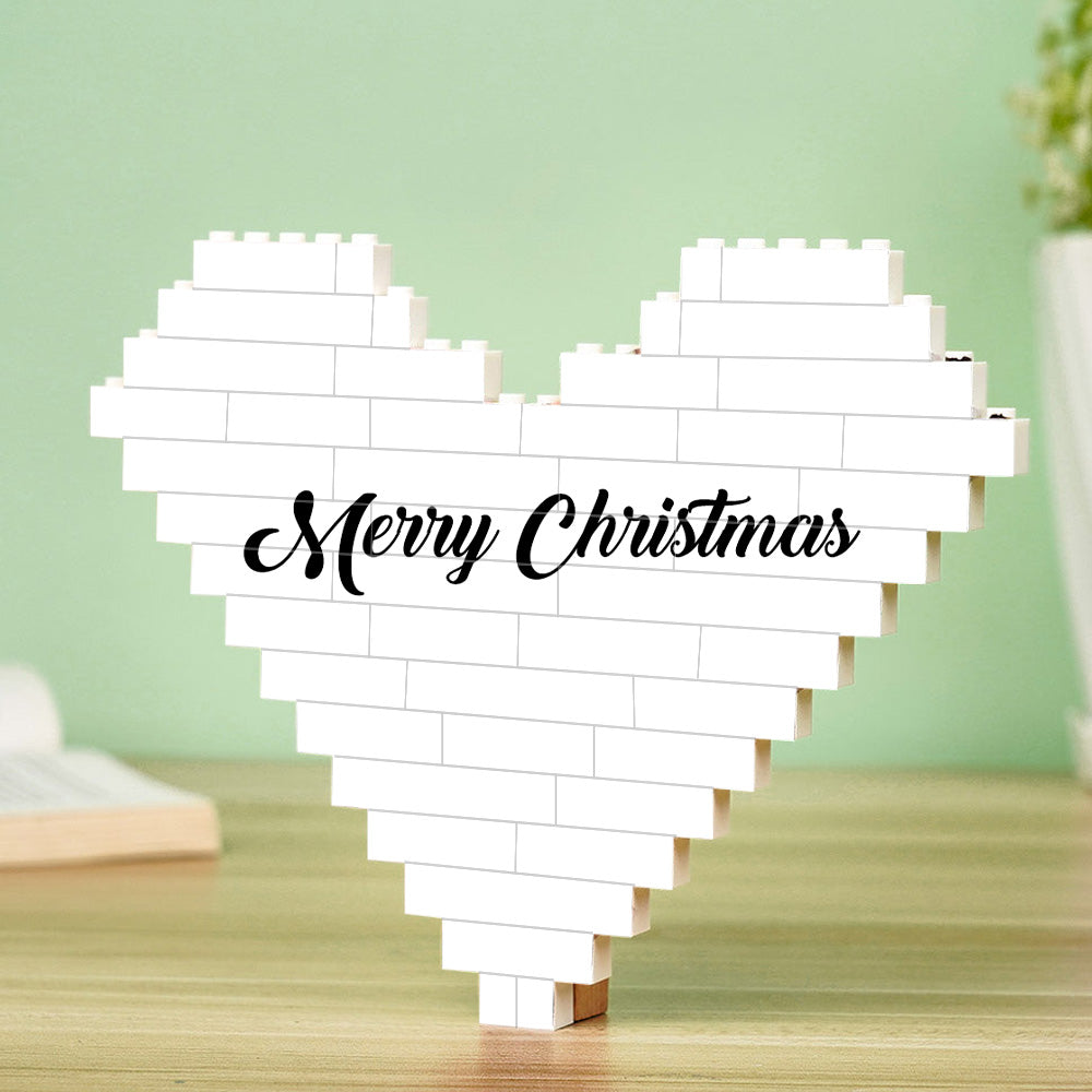 custom building brick personalized heart shaped photo block for christmas gift, durable pvc photo display block for kids, family and diy lovers, unique interlocking design