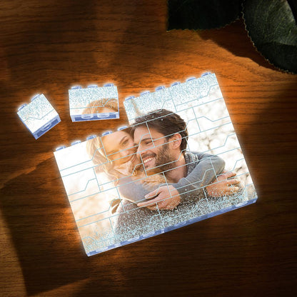 Custom LED Light Building Brick White Light Up Photo Block For Kids And Adults, DIY Creative Photo Display, Eco-Friendly ABS Material, Dimmable, Various Sizes Available