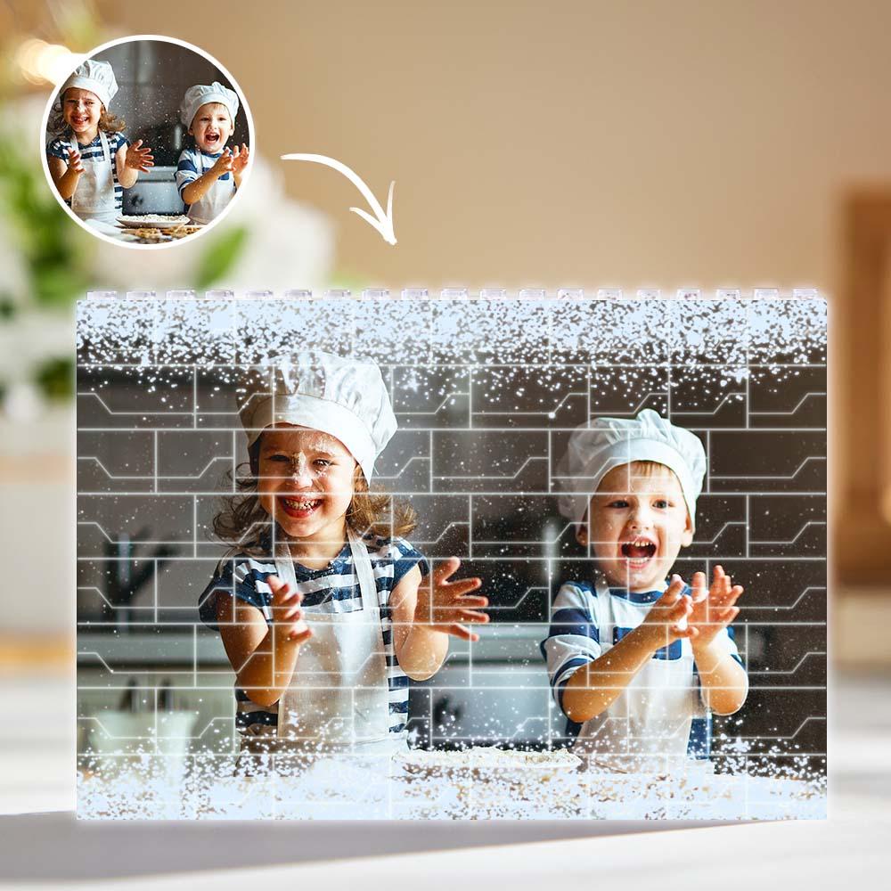 custom led light building brick white light up photo block for kids and adults, diy creative photo display, eco-friendly abs material, dimmable, various sizes available