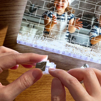 Custom LED Light Building Brick White Light Up Photo Block For Kids And Adults, DIY Creative Photo Display, Eco-Friendly ABS Material, Dimmable, Various Sizes Available