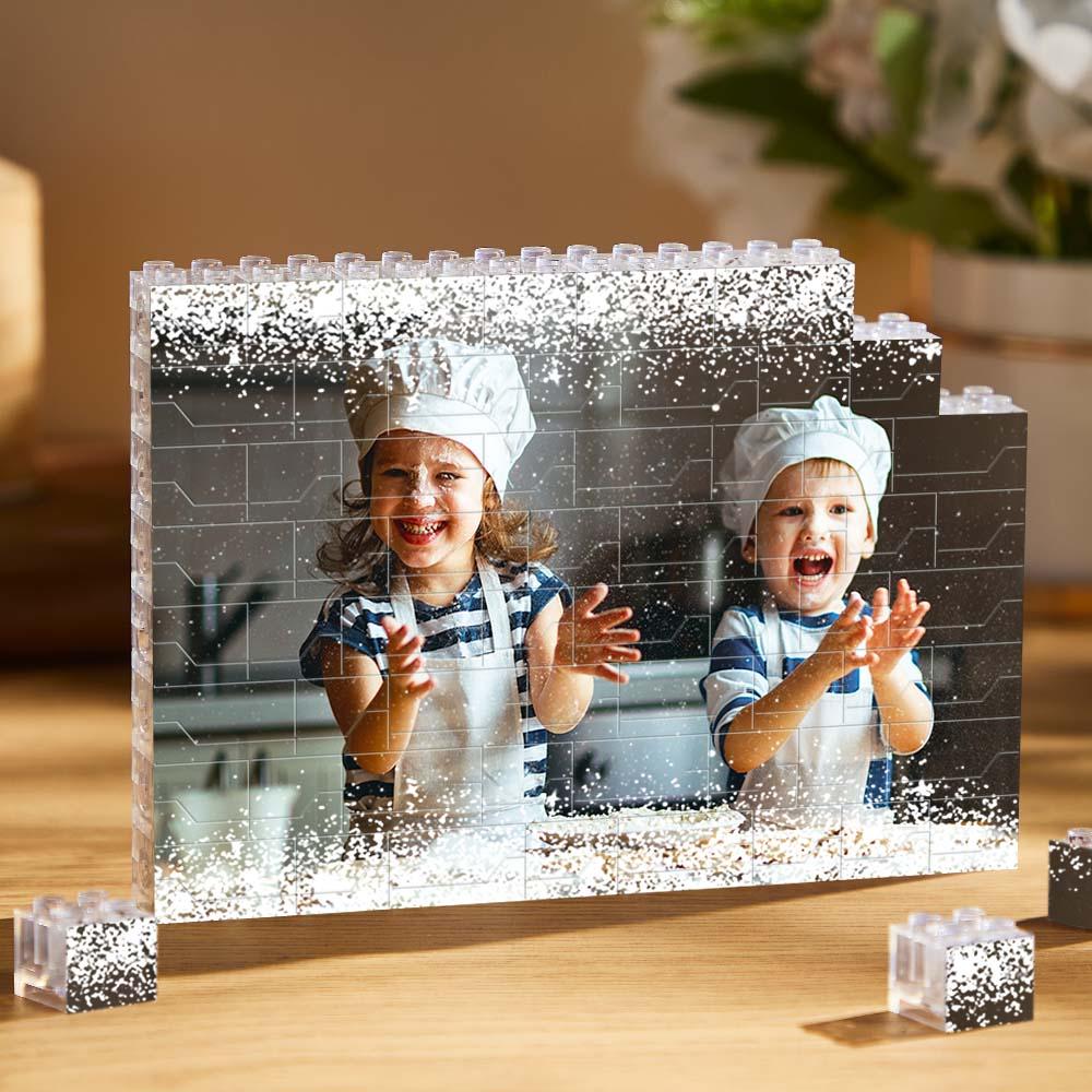 custom led light building brick white light up photo block for kids and adults, diy creative photo display, eco-friendly abs material, dimmable, various sizes available