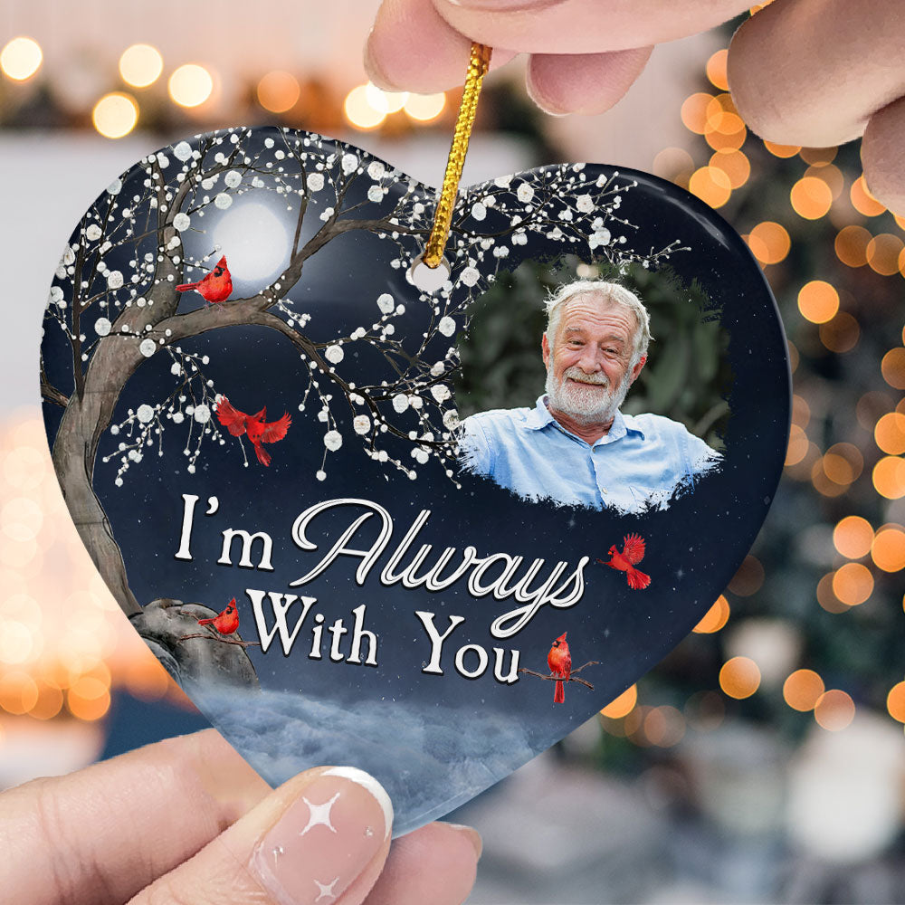 christmas ornaments i'm always with you - ceramic memorial ornament for loved ones, 3 inch, personalised design for christmas tree or gift