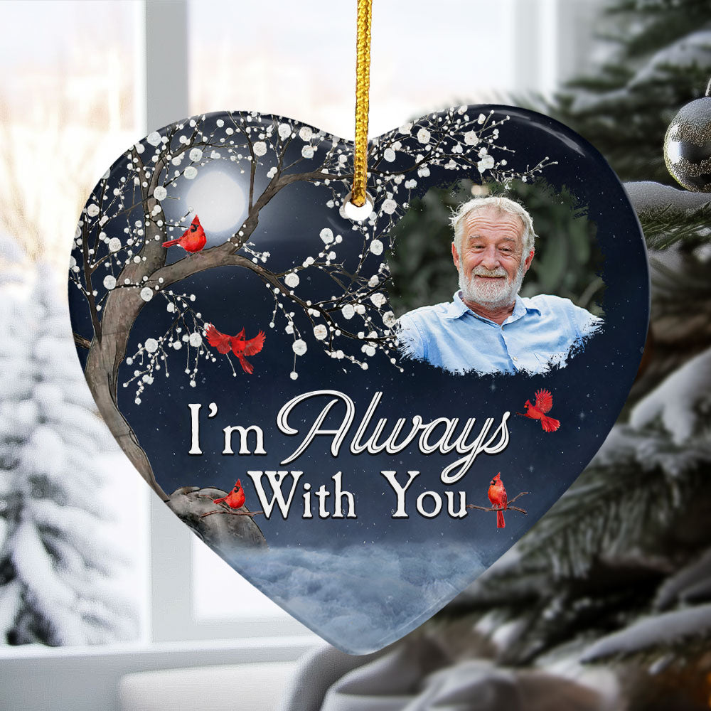 christmas ornaments i'm always with you - ceramic memorial ornament for loved ones, 3 inch, personalised design for christmas tree or gift