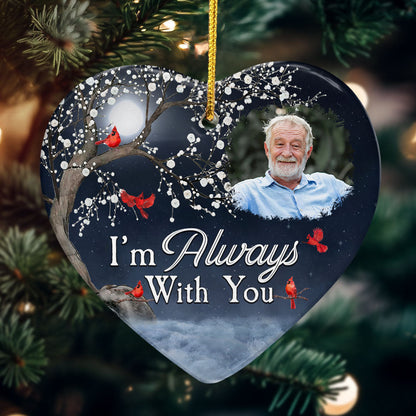 Christmas Ornaments I'm Always With You - Ceramic Memorial Ornament for Loved Ones, 3 Inch, Personalised Design for Christmas Tree or Gift