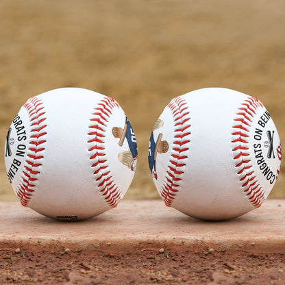 Congrats On Being My Boyfriend From Your Best Catch - Personalized Baseball Gift for Him, Romantic Keepsake for Boyfriend, Custom PU Leather Baseball