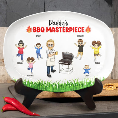 Grilling Plate Awesome BBQ - Personalised Gift for Dads, Grandpas and Grill Lovers, BPA-Free Plastic, Fun and Unique Design for Special Occasions
