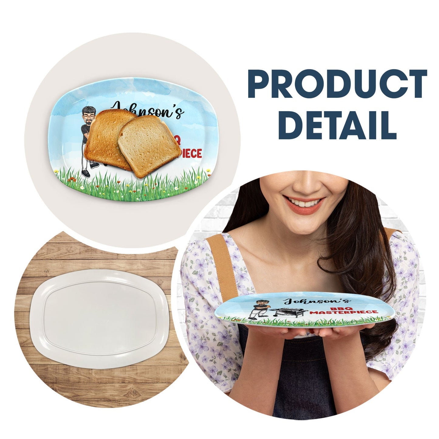 grilling plate awesome bbq gift for yourself gift for man personalised plate bpa-free plastic 11x8 inch and 14x10 inch serving platter