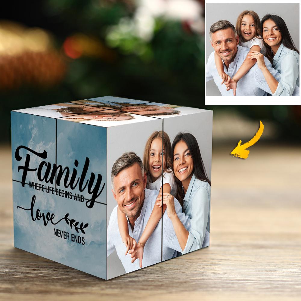 custom photo cube photo frame multiphoto gifts for family magic cube decoration 7x7cm unique handmade gift for anniversaries birthdays remembrance