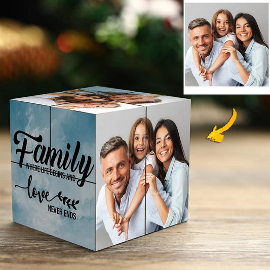 Custom Photo Cube Photo Frame Multiphoto Gifts For Family Magic Cube Decoration 7x7cm Unique Handmade Gift for Anniversaries Birthdays Remembrance