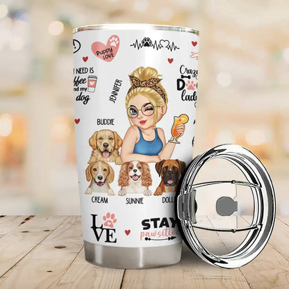 Best Dog Mom Puppy Love - Personalised Stainless Steel Tumbler, 20oz Insulated Drinkware for Dog Lovers, Ideal Gift for Dog Moms on Special Occasions