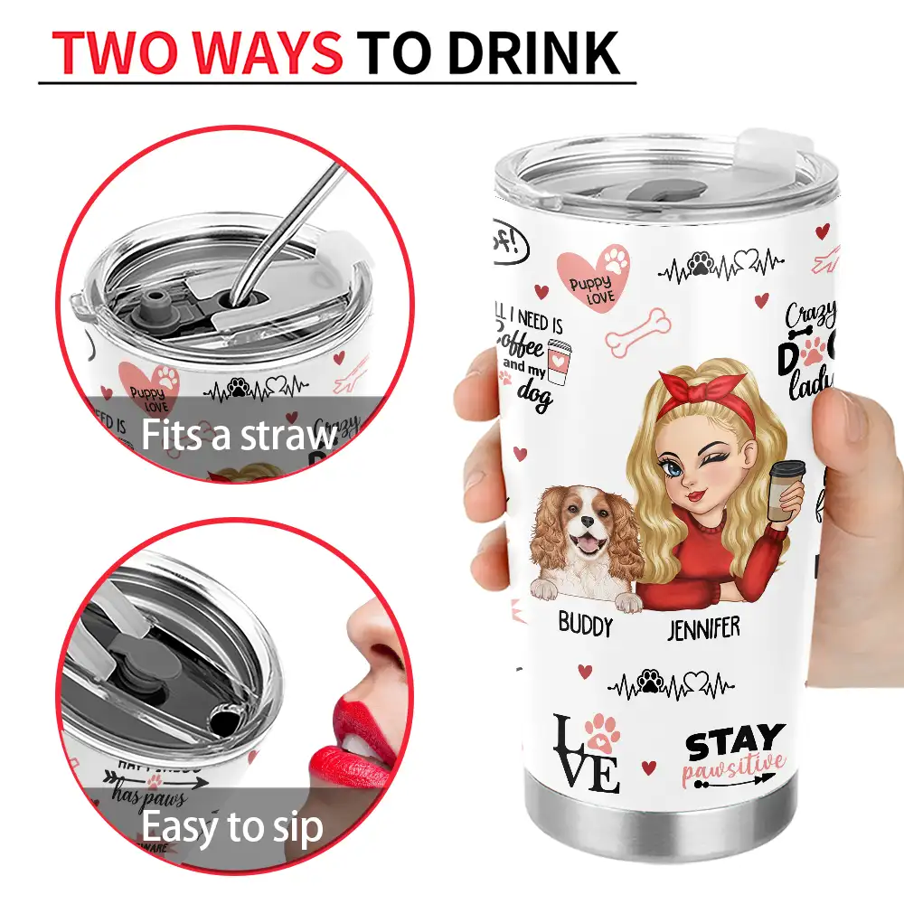 best dog mom puppy love - personalised stainless steel tumbler, 20oz insulated drinkware for dog lovers, ideal gift for dog moms on special occasions