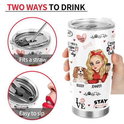 Best Dog Mom Puppy Love - Personalised Stainless Steel Tumbler, 20oz Insulated Drinkware for Dog Lovers, Ideal Gift for Dog Moms on Special Occasions
