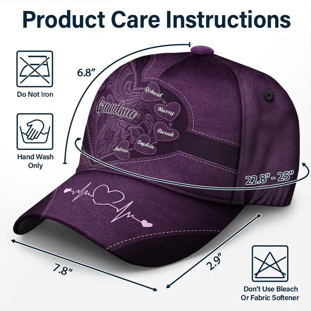 grandma's little sweethearts - personalized classic cap for women, adjustable cotton hat, ideal gift for grandmothers, casual wear, outdoor activities