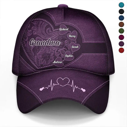Grandma's Little Sweethearts - Personalized Classic Cap for Women, Adjustable Cotton Hat, Ideal Gift for Grandmothers, Casual Wear, Outdoor Activities