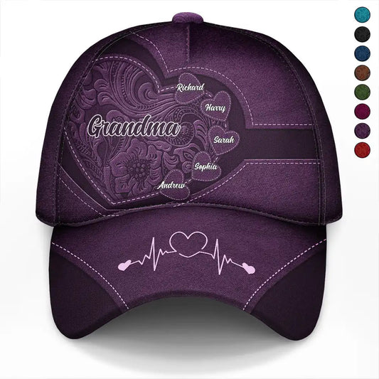 Grandma's Little Sweethearts - Personalized Classic Cap for Women, Adjustable Cotton Hat, Ideal Gift for Grandmothers, Casual Wear, Outdoor Activities