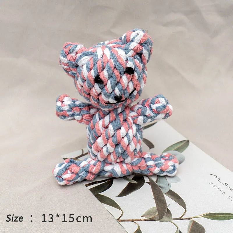 bite-resistant cotton rope chew ball for small dogs, durable teething toy, enhances dental health, ideal for puppies & medium breeds, indoor & outdoor use