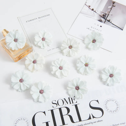 50pcs Pink Silk Daisy Heads Artificial Flowers for Wedding Decorations, DIY Crafts, Party Decor, Christmas Wreaths, Home Decor, and Indoor Use