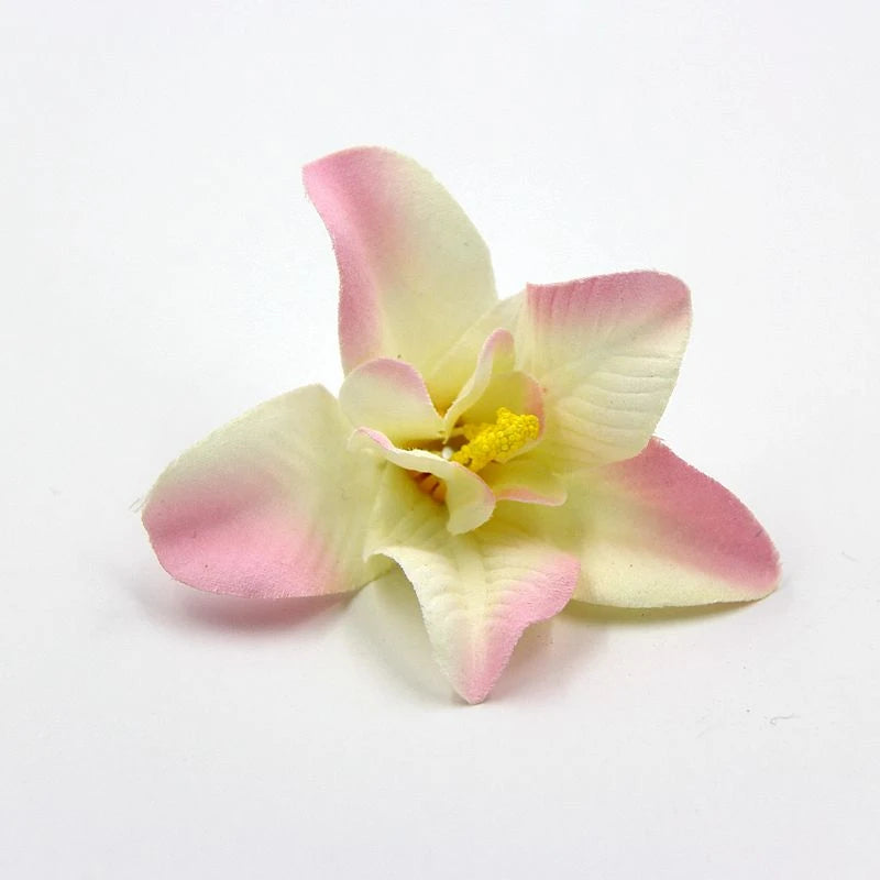 artificial orchid flower heads 7.5cm, silk decoration for home wedding, diy craft, 10/20/30pcs assorted colours, gift scrapbooking decorative floral design
