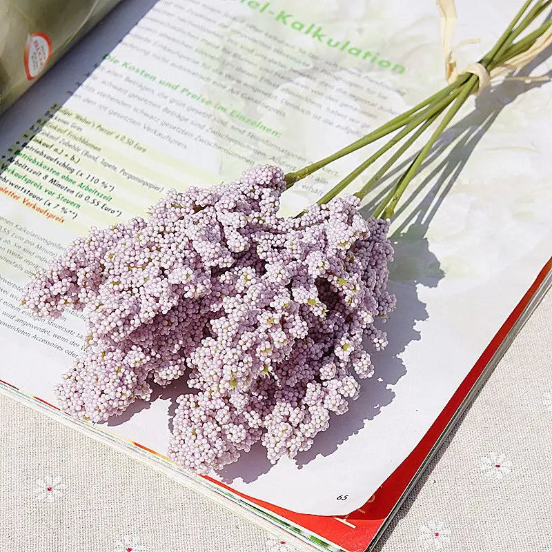silk lavender artificial flower bouquet 6-piece set for home and event decor, ideal for weddings, parties & outdoor use