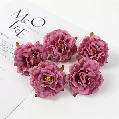 Artificial Peony Flower Heads, Silk Floral Decor, Wedding, Home, Events, DIY Headdress, Indoor Arrangement, Anniversary, Party Decoration, 10 Pack