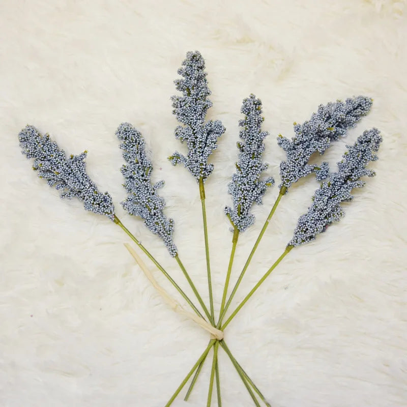silk lavender artificial flower bouquet 6-piece set for home and event decor, ideal for weddings, parties & outdoor use