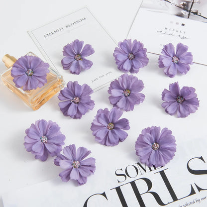 50pcs Pink Silk Daisy Heads Artificial Flowers for Wedding Decorations, DIY Crafts, Party Decor, Christmas Wreaths, Home Decor, and Indoor Use