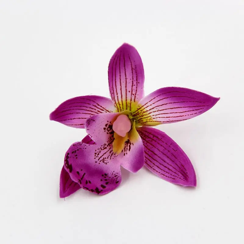artificial orchid flower heads 7.5cm, silk decoration for home wedding, diy craft, 10/20/30pcs assorted colours, gift scrapbooking decorative floral design