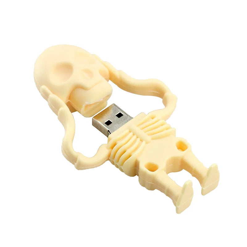 spooky skull usb flash drive | 32gb-128gb memory stick | grim reaper design | silicone material | perfect for horror fans and unique gift ideas