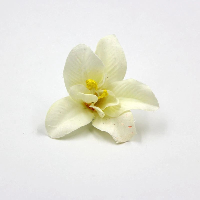 artificial orchid flower heads 7.5cm, silk decoration for home wedding, diy craft, 10/20/30pcs assorted colours, gift scrapbooking decorative floral design