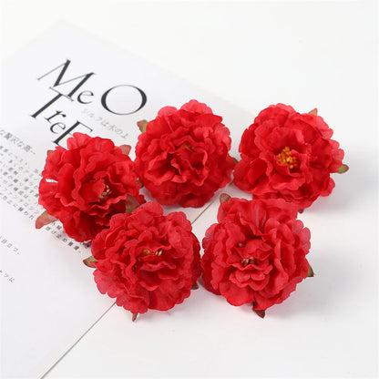 Artificial Peony Flower Heads, Silk Floral Decor, Wedding, Home, Events, DIY Headdress, Indoor Arrangement, Anniversary, Party Decoration, 10 Pack