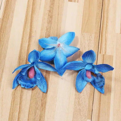 Artificial Orchid Flower Heads 7.5cm, Silk Decoration for Home Wedding, DIY Craft, 10/20/30PCS Assorted Colours, Gift Scrapbooking Decorative Floral Design