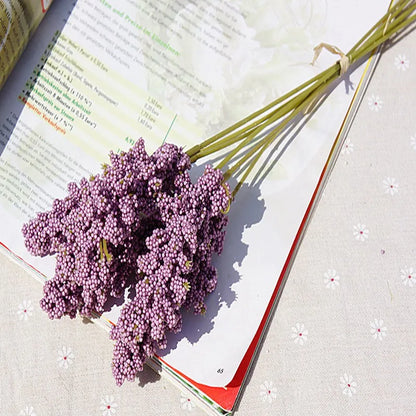 Silk Lavender Artificial Flower Bouquet 6-Piece Set for Home and Event Decor, Ideal for Weddings, Parties & Outdoor Use