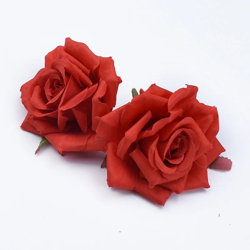 silk rose flower heads, 100 pack - artificial decoration for weddings, parties, anniversary, home décor, indoor silk roses for baby shower, birthday, bridal event