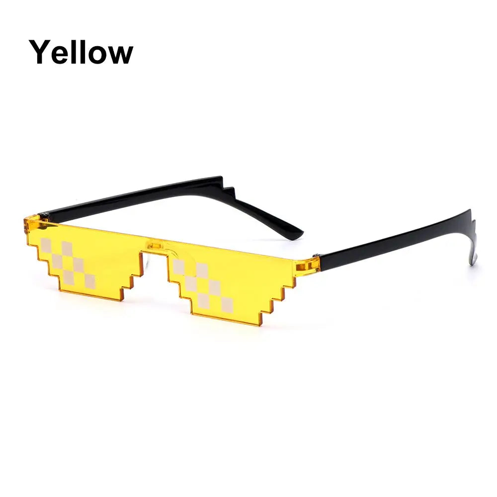 new design funny mosaic sunglasses thug life sun glasses pixel black retro gamer robot eyewear for birthday parties and cosplay favors