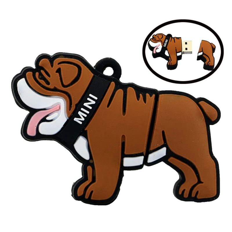 usb flash drive dog-themed memory stick, silicone animal design, 8gb to 256gb, compatible with windows & mac, cute cartoon pug, labrador, bulldog usb 2.0 pendrive for storage