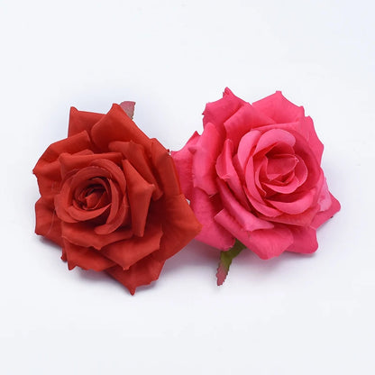 Silk Rose Flower Heads, 100 Pack - Artificial Decoration for Weddings, Parties, Anniversary, Home Décor, Indoor Silk Roses for Baby Shower, Birthday, Bridal Event