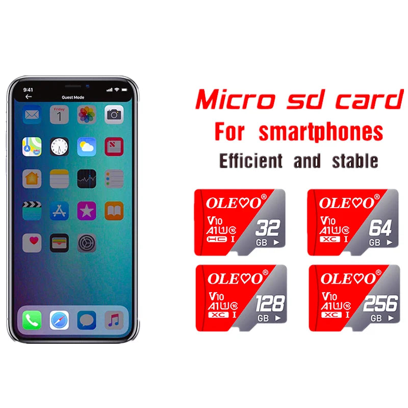 a1 memory card 16gb 32gb 64gb 128gb 256gb mini sd card class10 uhs-1 flash card tf/sd card for mobile phones tablets and digital devices