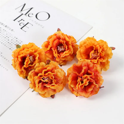 Artificial Peony Flower Heads, Silk Floral Decor, Wedding, Home, Events, DIY Headdress, Indoor Arrangement, Anniversary, Party Decoration, 10 Pack