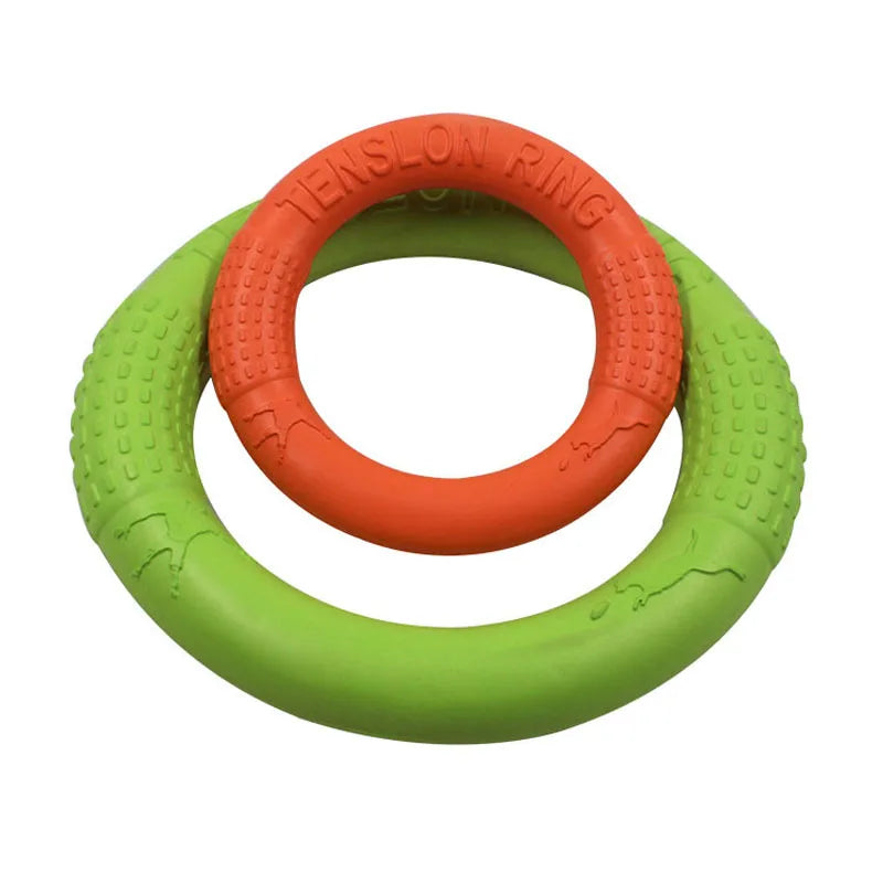 eva pet training flying disc toy - bite-resistant, floatable, durable - 18cm & 28cm sizes - vibrant orange, red, green - ideal for outdoor fetch games & active pets