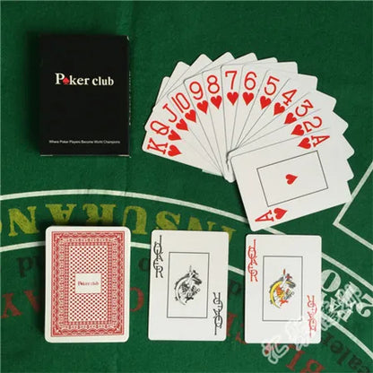 2 PCS/Set Waterproof Plastic Poker Playing Cards 2.48x3.46 Inch Scrub Cards for Texas Hold'em and Baccarat Game Nights, Durable and Easy to Handle Playing Cards