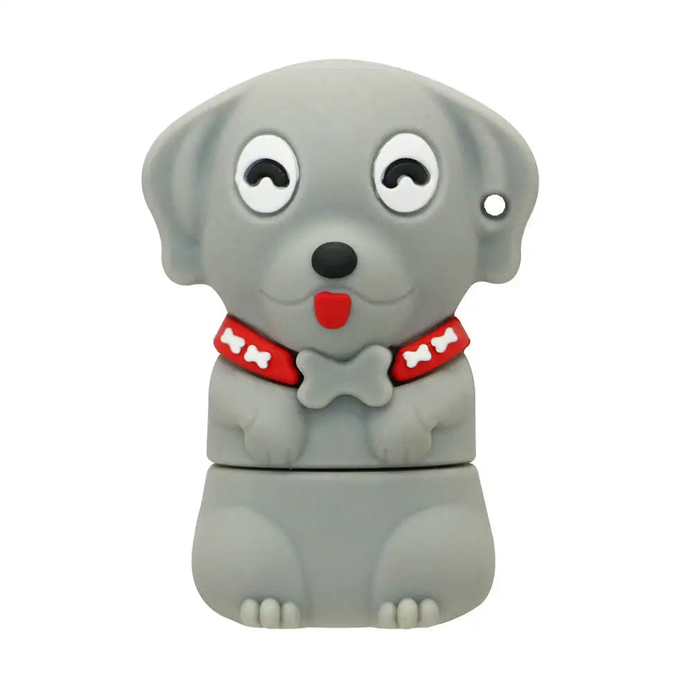 usb flash drive dog-themed memory stick, silicone animal design, 8gb to 256gb, compatible with windows & mac, cute cartoon pug, labrador, bulldog usb 2.0 pendrive for storage