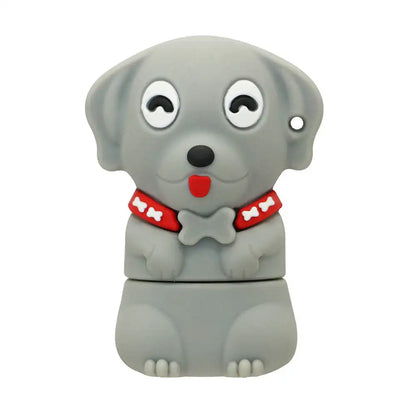USB Flash Drive Dog-Themed Memory Stick, Silicone Animal Design, 8GB to 256GB, Compatible with Windows & Mac, Cute Cartoon Pug, Labrador, Bulldog USB 2.0 Pendrive for Storage