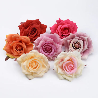 Silk Rose Flower Heads, 100 Pack - Artificial Decoration for Weddings, Parties, Anniversary, Home Décor, Indoor Silk Roses for Baby Shower, Birthday, Bridal Event