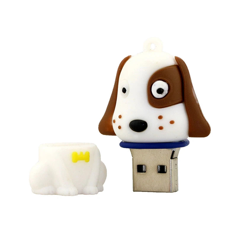usb flash drive dog-themed memory stick, silicone animal design, 8gb to 256gb, compatible with windows & mac, cute cartoon pug, labrador, bulldog usb 2.0 pendrive for storage