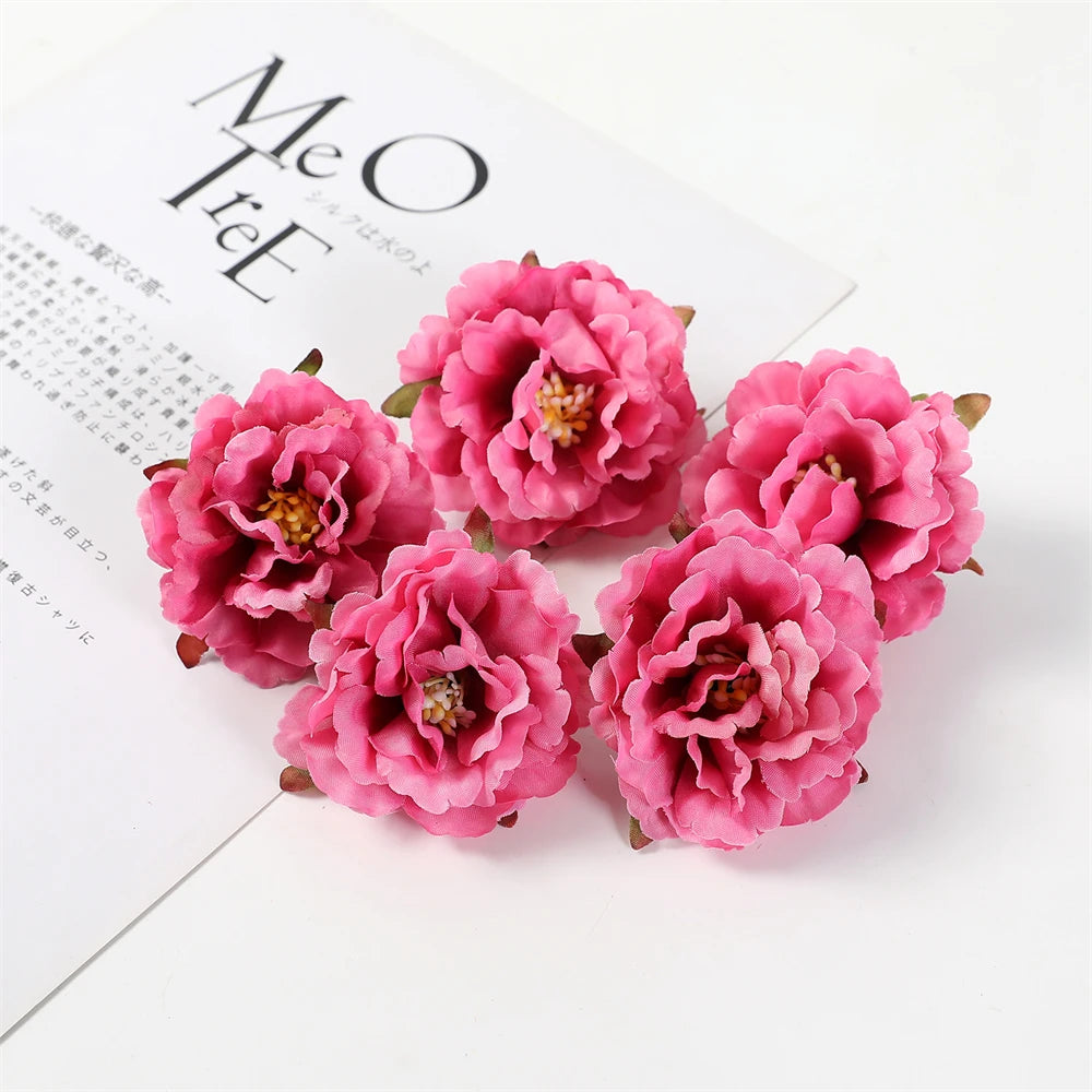 artificial peony flower heads, silk floral decor, wedding, home, events, diy headdress, indoor arrangement, anniversary, party decoration, 10 pack