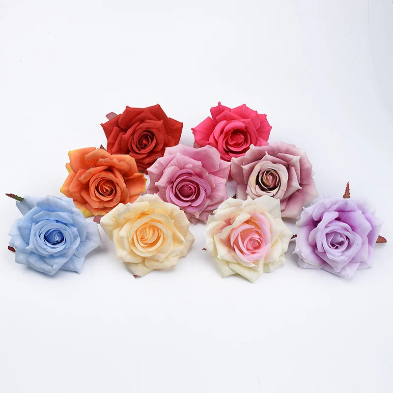 silk rose flower heads, 100 pack - artificial decoration for weddings, parties, anniversary, home décor, indoor silk roses for baby shower, birthday, bridal event