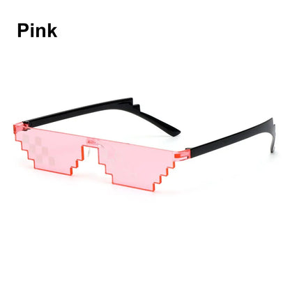 New Design Funny Mosaic Sunglasses Thug Life Sun Glasses Pixel Black Retro Gamer Robot Eyewear for Birthday Parties and Cosplay Favors