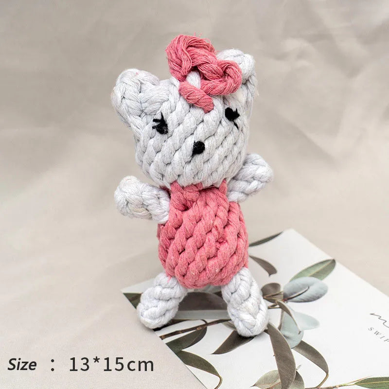 bite-resistant cotton rope chew ball for small dogs, durable teething toy, enhances dental health, ideal for puppies & medium breeds, indoor & outdoor use